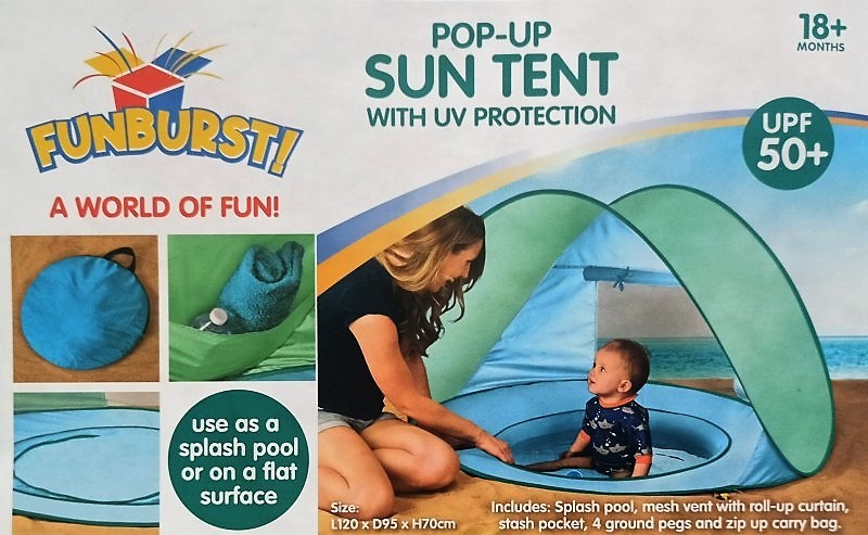 Pop Up Sun Tent Plážový stan s UV ochranou a integrovaným bazénem