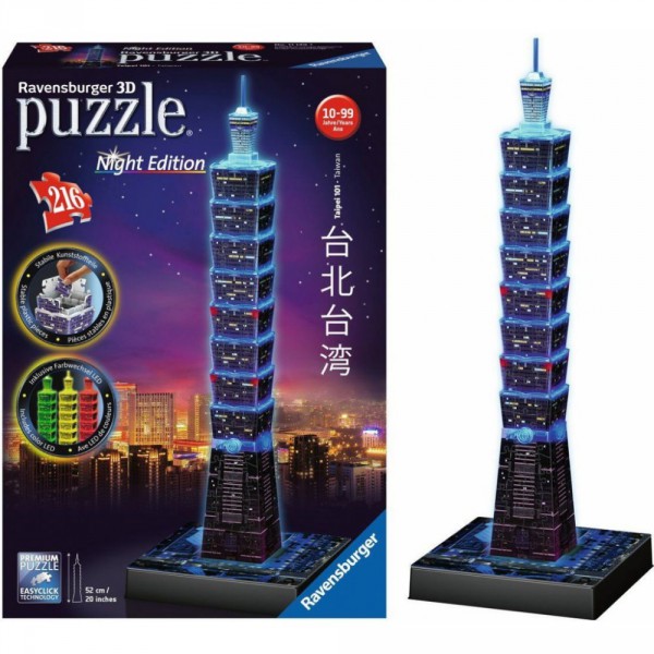Ravensburger 3D puzzle svítící Taipei Noční edice 216 ks