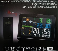 AURIOL Bezdrátová meteostanice 392071, černá