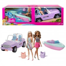 Barbie Motorový člun a SUV s panenkami
