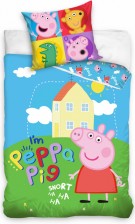 Carbotex bavlna povlečení Prasátko Peppa Já jsem Peppa Pig 140x200 70x90