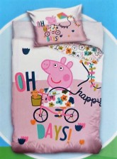 Carbotex bavlna povlečení Prasátko Peppa Oh Happy Days! Peppa Pig 140x200 70x90