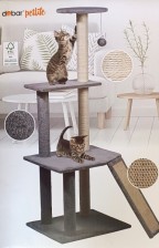 Dobar petlife Škrabadlo pro kočky 49 x 40,5 x 125,5 cm, šedá