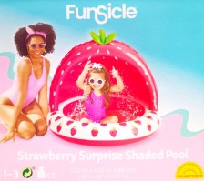 Funsicle Dětské brouzdaliště se stříškou 102 x 102 x 86 cm, Jahoda