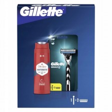 Gillette Mach3 holicí strojek 1 ks + náhradní hlavice 1 ks + sprchový gel a šampon Old Spice Whitewater 3in1 250 ml