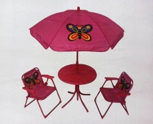 Idea Dětský zahradní set Motýl, růžový