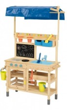 KidLand Dětská venkovní kuchyňka s markýzou, modrá
