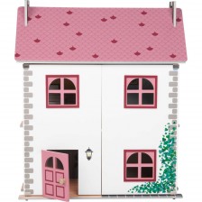 KidLand Dřevěný domeček pro panenky PC-9186, růžová