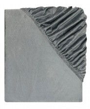 KSTL Plyšové napínací prostěradlo, 90-100 x 200 cm, šedá