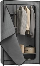 LB Textilní šatní skříň 100 x 174 x 46 cm, šedá