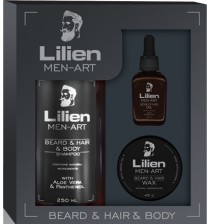 Lilien MEN-ART Beard & Hair & Body Černá dárková sada pro muže