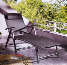 LIVARNO home Hliníkové polohovací lehátko Houston, černá antracitová