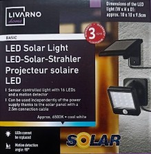 LIVARNO home Solární LED reflektor s detektorem pohybu