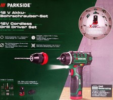 PARKSIDE Aku vrtací šroubovák PBSA 12 E4 SET, s příslušenstvím, 2x 2 Ah baterie