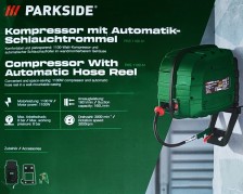PARKSIDE Kompresor s automatickým hadicovým bubnem PKS 1100 A1