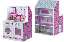 Plum 2v1 Dřevěná kuchyňka a domeček pro panenky 41070AC83