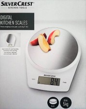 SILVERCREST Digitální kuchyňská váha, bílá s nerezovou plochou