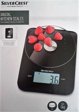 SILVERCREST® Digitální kuchyňská váha, černá s talířem