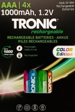 TRONIC Nabíjecí baterie Ni-MH Ready 2 Use Color, 4 kusy AAA – (mikrotužková)
