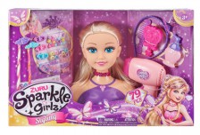 Zuru Sparkle Girlz - Česací hlava Princess Deluxe s příslušenstvím, 79 kusů